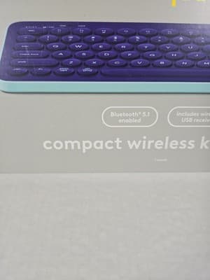 Heyday Blue Bluetooth Wireless Keyboard Windows Mac PC Laptop Silent Typing New - Thumbnail 4