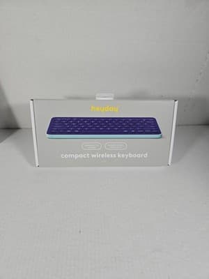 Heyday Blue Bluetooth Wireless Keyboard Windows Mac PC Laptop Silent Typing New - Thumbnail 2