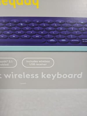 Heyday Blue Bluetooth Wireless Keyboard Windows Mac PC Laptop Silent Typing New - Thumbnail 5