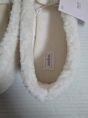 Auden Cream Faux Fur Slippers Size 11 - Thumbnail 9