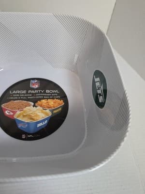 YouTheFan NFL New York Jets Large Party Bowl Dishwaher Safe 100% Mealmine - Thumbnail 3