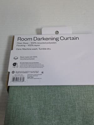 Room Essentials 84” Room Darkening Curtain Green Heather 42W X 84L New - Thumbnail 5