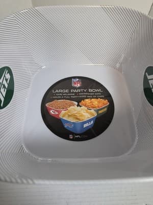 YouTheFan NFL New York Jets Large Party Bowl Dishwaher Safe 100% Mealmine - Thumbnail 2