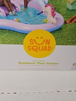 Sun Squad Inflatable Rainbow Play Center. Pool With Built-In Sprinkler - Thumbnail 5