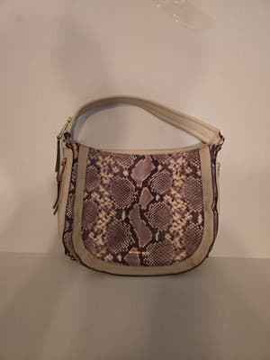 MICHAEL KORS Embossed Leather Python Print Shoulder Bag