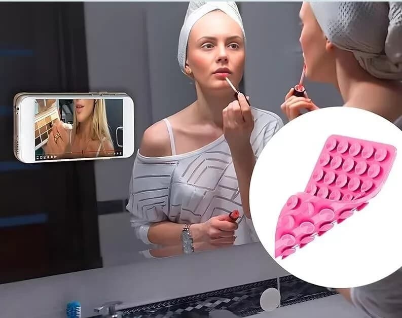 Silicone Suction Cup Back Peel & Stick On Surface Grip Holder For Phone & Case - Thumbnail 3