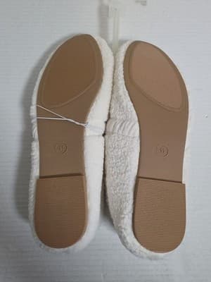 Auden Cream Faux Fur Slippers Size 11 - Thumbnail 2