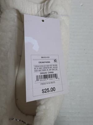Auden Cream Faux Fur Slippers Size 11 - Thumbnail 4