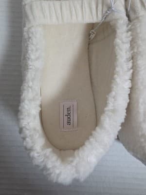 Auden Cream Faux Fur Slippers Size 11 - Thumbnail 8