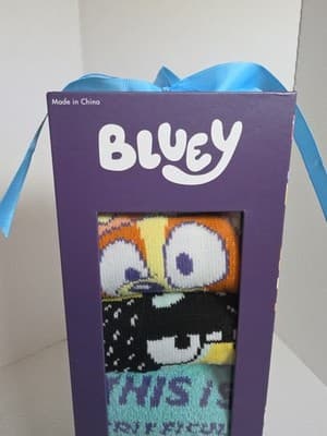 Men's Bluey Cozy Crew Socks 7 Pairs Shoe Size 6-12 Disney NEW - Thumbnail 3