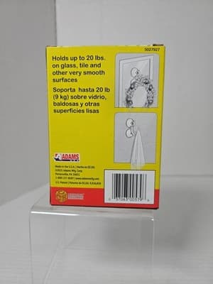 1-Pack Valentine or Christmas Wreath Hooks Double Suction 20 lbs NEW! - Thumbnail 3