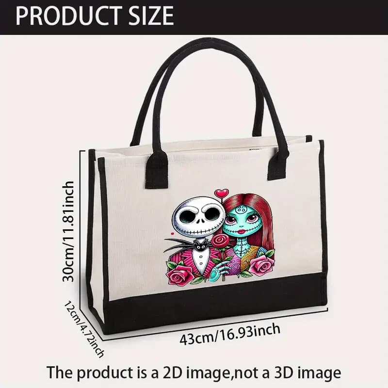 Nightmare Before Christmas Canvas Tote Bag New - Thumbnail 3