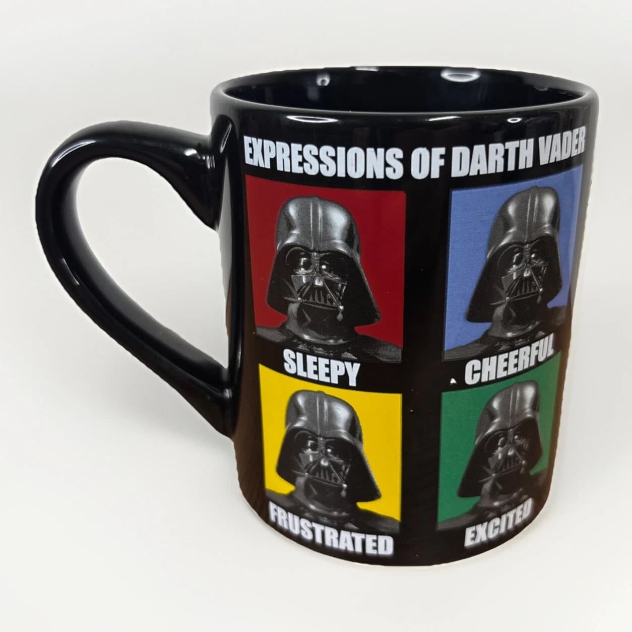 Expressions Of Darth Vader Mug - Star Wars Coffee Cup - Black Ceramic -14oz New - Thumbnail 2