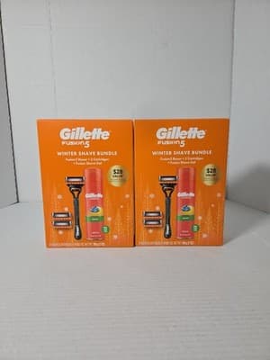 2 Gillette Fusion5 Winter Shave Bundle Gift Sets 5 Blade Razor Precision Trimmer - Image 1