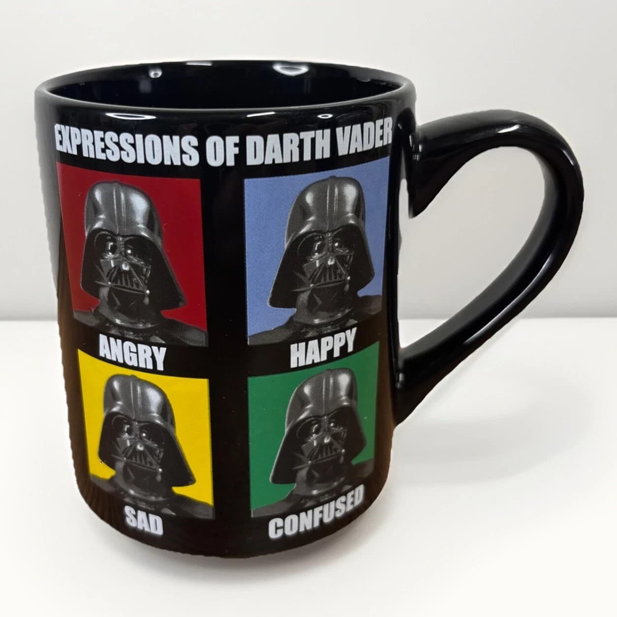 Expressions Of Darth Vader Mug - Star Wars Coffee Cup - Black Ceramic -14oz New - Image 1