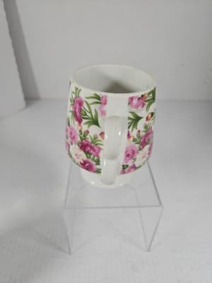 VTG YOKO BOEKI Pink Carnation Floral Tea Coffee Mugs Heart Handle Japan Set Of 3 - Thumbnail 4