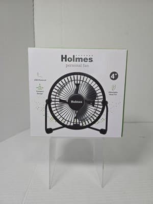 Holmes 4" USB Powered Adjustable Head Personal Desk Fan Black 32510033 12060 - Image 1