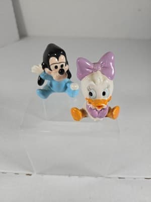 Vintage Disney Babies Daisy, Goofy 2.5” Ceramic Figurines - Image 1