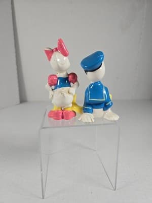 Vintage Disney Donald & Daisy Duck Ceramic Porcelain Figurines Japan - Thumbnail 2