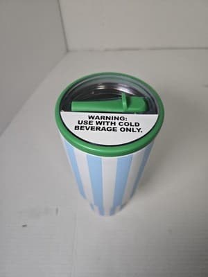 Blue Cabana Stripe 40oz Tumbler-Flip Straw Stainless Steel All Day Hydration NEW - Thumbnail 5