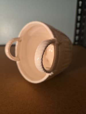 Tiffany & Co Vintage 60’s Ceramic Weaved Basket Footed 4” White Stamped EUC - Thumbnail 8