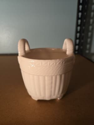 Tiffany & Co Vintage 60’s Ceramic Weaved Basket Footed 4” White Stamped EUC - Thumbnail 3