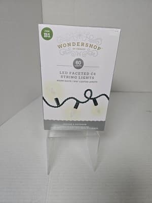 Target Wondershop ~ 60 LED Faceted C6 String Lights Warm White ~ 20' Length NEW - Image 1