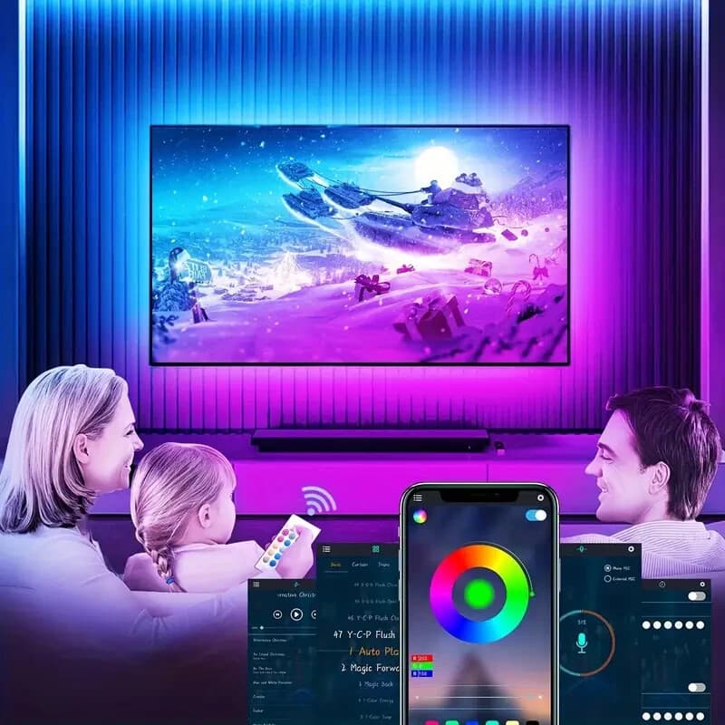 TV LED Lights,16.4Ft LED Lights for 45-75 Inch TV, RGB Color Changing Light Stri - Thumbnail 4