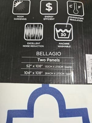 Bellagio Room Darkening Insulated Geometric Design Window Panel Drape 52x108 NEW - Thumbnail 4