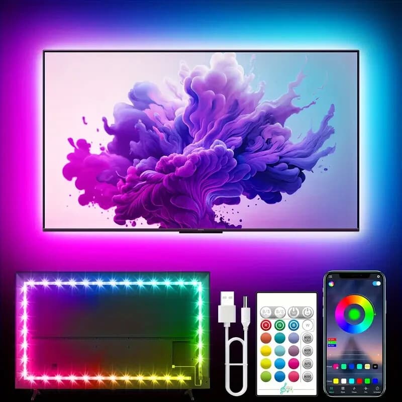 TV LED Lights,16.4Ft LED Lights for 45-75 Inch TV, RGB Color Changing Light Stri - Image 1