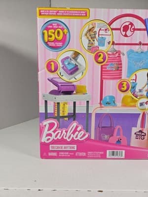 Barbie Make & Sell Boutique~ Barbie (Brunette) Career Doll Playset, NEW - Thumbnail 2