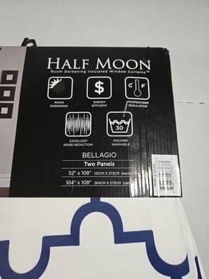 Bellagio Room Darkening Insulated Geometric Design Window Panel Drape 52x108 NEW - Thumbnail 2