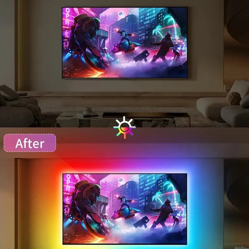 TV LED Lights,16.4Ft LED Lights for 45-75 Inch TV, RGB Color Changing Light Stri - Thumbnail 2