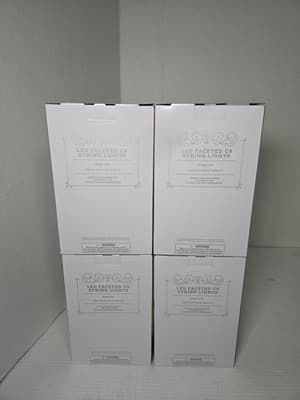 4 Pc Wondershop 25ct C9 Faceted Christmas String Lights Warm White w/ Green Wire - Thumbnail 2