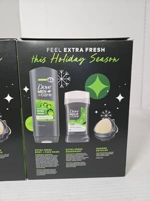 2 Dove Men+Care Extra Fresh Festive Body Wash Deodorant, Shower 3 Piece Gift Set - Thumbnail 3