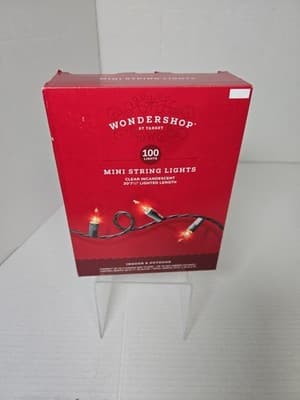 Wondershop 100 ct Clear Mini Lights Green Wire indoor / Outdoor 20’7” Long. NEW - Image 1