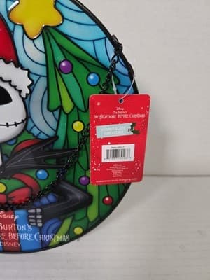 Nightmare Before Christmas Jack Skellington Stained Glass Suncatcher New W/Tag - Thumbnail 3