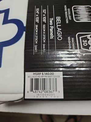 Bellagio Room Darkening Insulated Geometric Design Window Panel Drape 52x108 NEW - Thumbnail 5