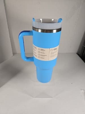 Stanley X Flowstate Quencher H2.0 Tumbler 40oz Azure Blue BRAND NEW - Thumbnail 3