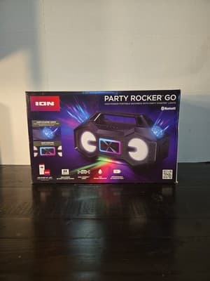 ION AUDIO Party Rocker Go HighPower Boombox Portable Speaker W/Party Lights - Image 1