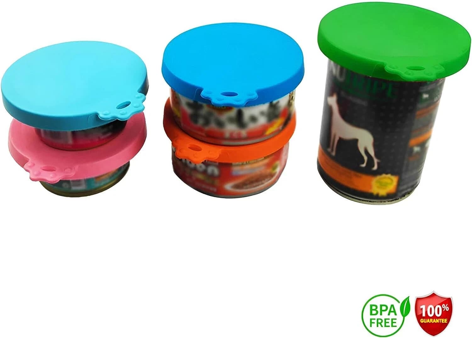 5 Pack Pet Can Covers/Dog Cat Food Can Lids/Universal BPA Free/Silicone Pet F... - Thumbnail 3