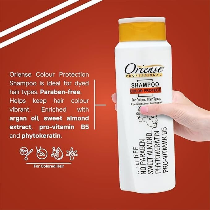 Oriense Professional Shampoo for Color Protection - Argan & Sweet Almond Extract - Thumbnail 3