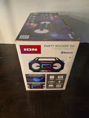 ION AUDIO Party Rocker Go HighPower Boombox Portable Speaker W/Party Lights - Thumbnail 2
