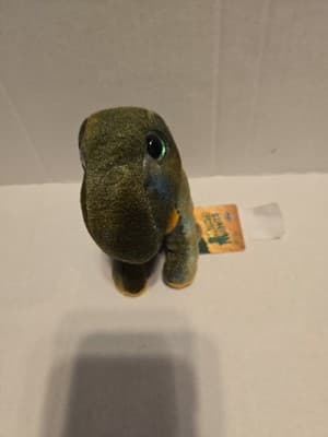 ADVENTURE PLANET MIGHTY MIGHTS T-REX DINO DINOSAUR PLUSH 4” TALL GREEN - Image 1