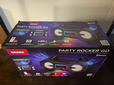 ION AUDIO Party Rocker Go HighPower Boombox Portable Speaker W/Party Lights - Thumbnail 5