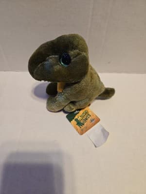 ADVENTURE PLANET MIGHTY MIGHTS T-REX DINO DINOSAUR PLUSH 4” TALL GREEN - Thumbnail 2