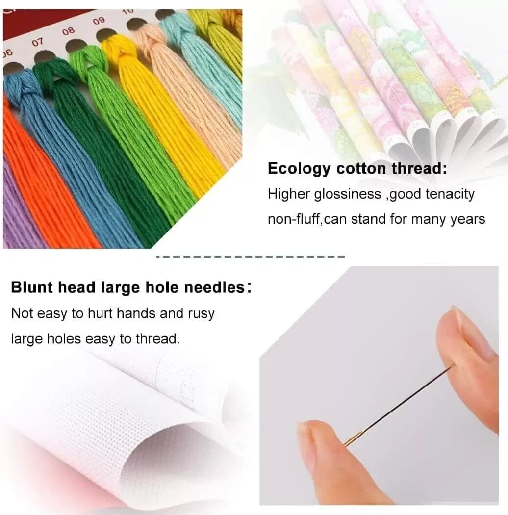 Trippy Eye Stamped Cross Stitch Kits - Needlepoint Counted Cross Stitch Kits for - Thumbnail 5