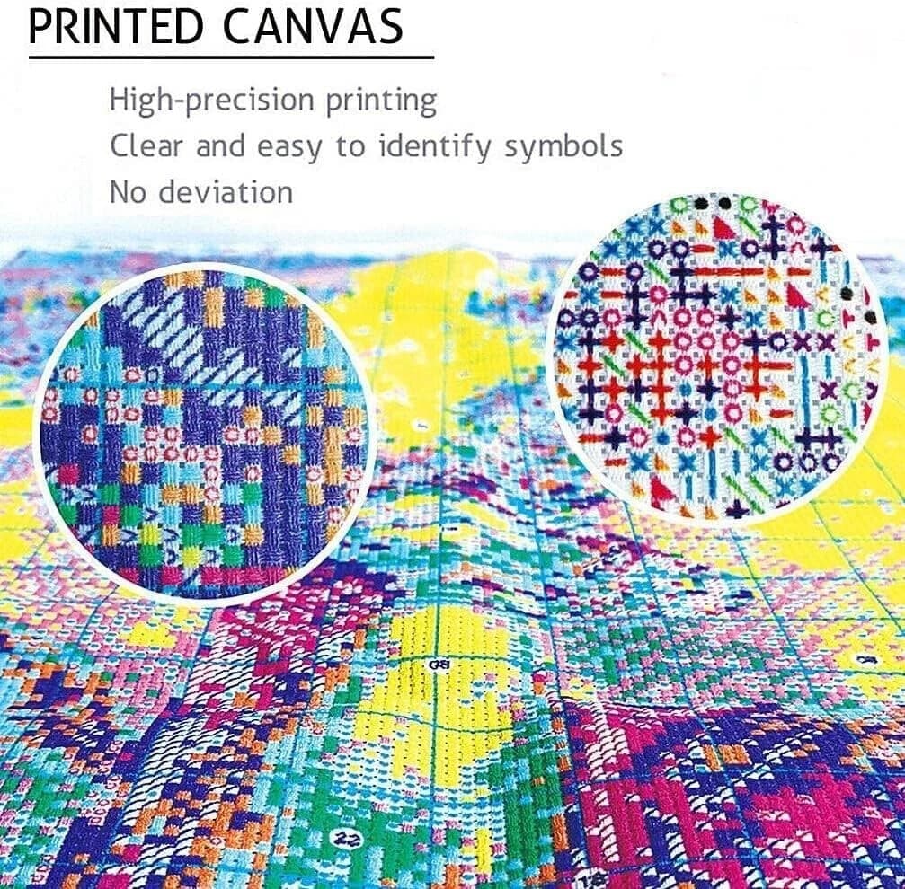 Trippy Eye Stamped Cross Stitch Kits - Needlepoint Counted Cross Stitch Kits for - Thumbnail 4