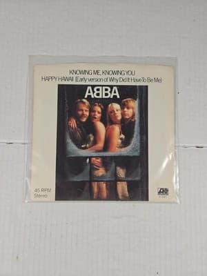 ABBA Knowing Me Knowing You / Happy Hawaii Picture Sleeve 7" VG+ Vinyl 45 1977 - Image 1