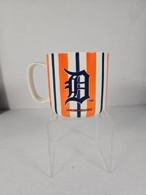 Detroit Tigers Striped Coffee Mug 4" NEW - Image 1